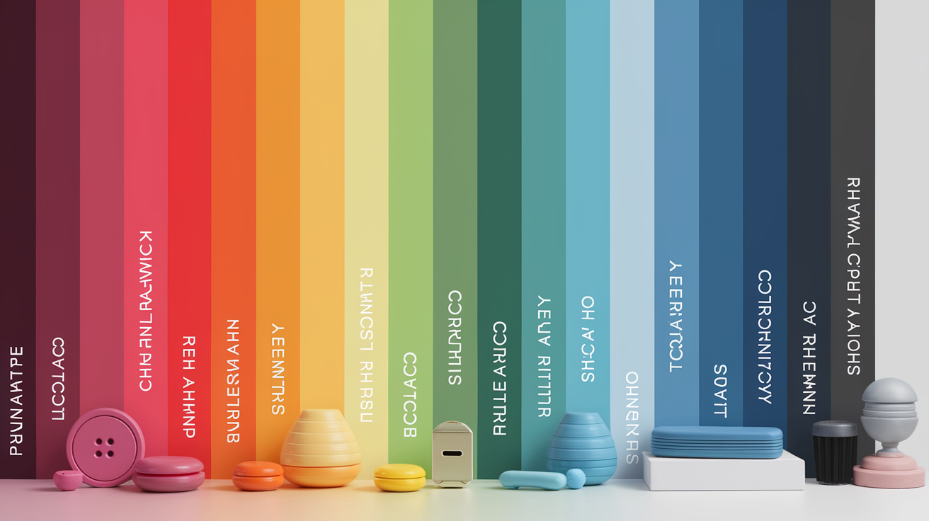 Visual demonstration of ten color palette providing variety and cohesion in design applications