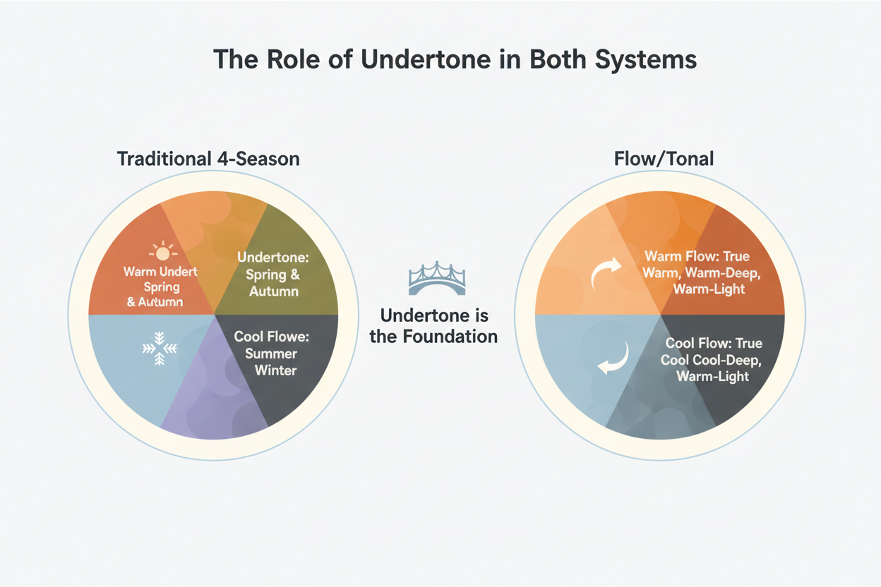 12 Season Color Analysis vs 16 Season section visual for The Role of Undertone in Both Systems