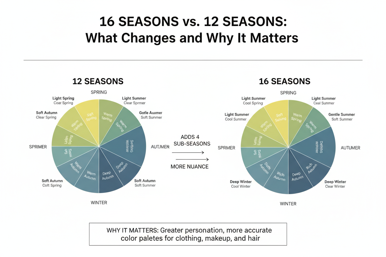 16 Season Color Analysis Explained section visual for 16 Seasons vs. 12 Seasons: What Changes and Why It Matters
