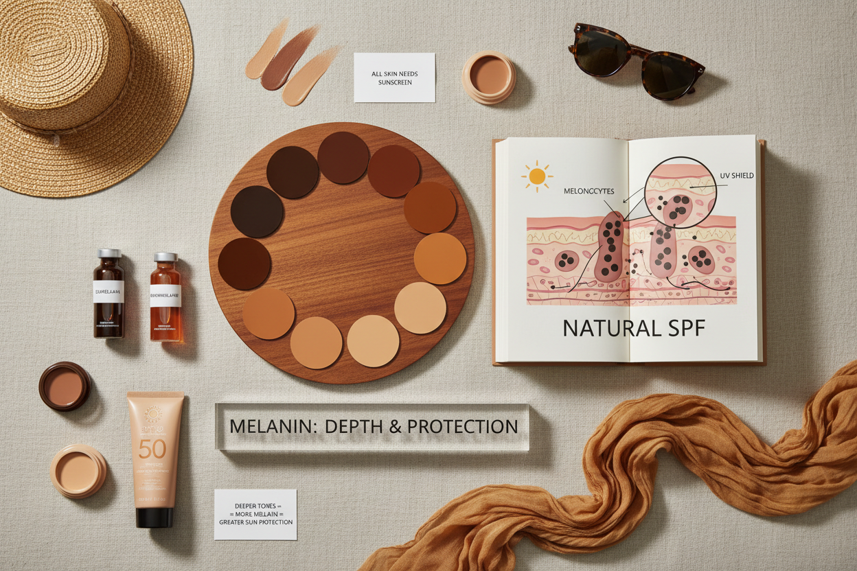 African American Skin Tone Palette section visual for The Role of Melanin in Skin Tone Depth and Sun Protection