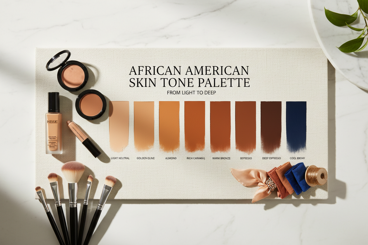 African American Skin Tone Palette section visual for Mapping the African American Skin Tone Palette: From Light to Deep