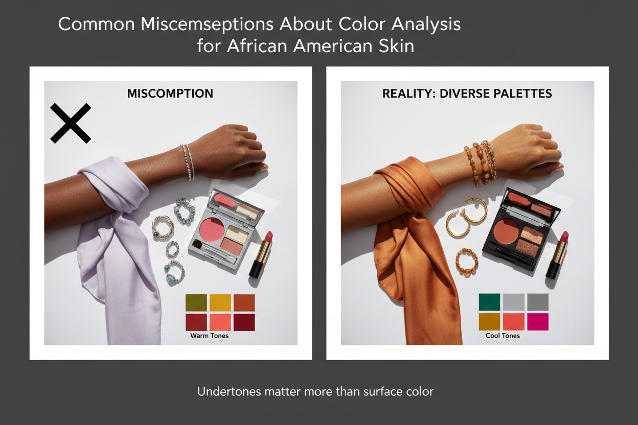 African American Skin Tone Palette section visual for Common Misconceptions About Color Analysis for African American Skin