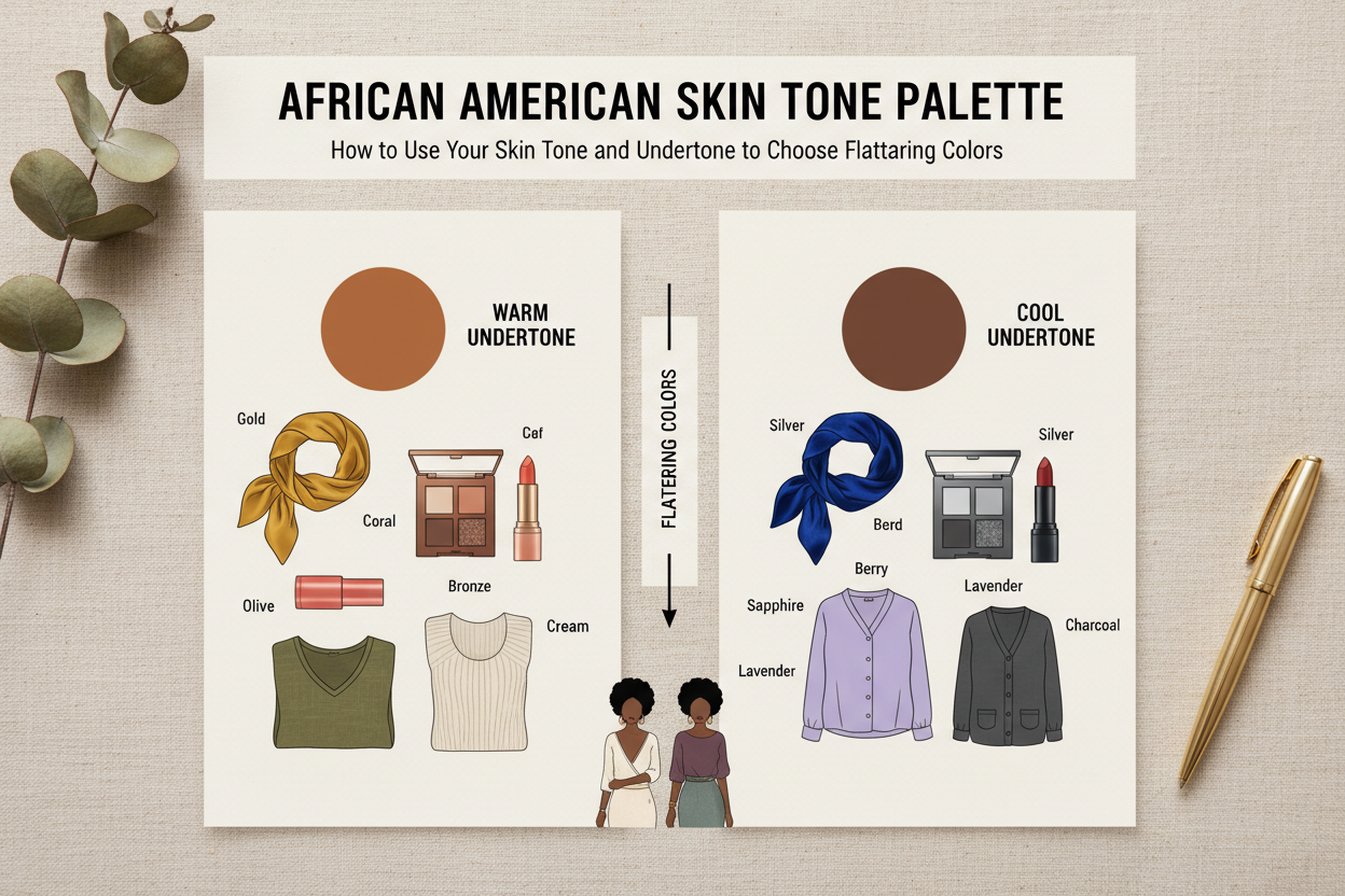 African American Skin Tone Palette section visual for How to Use Your Skin Tone and Undertone to Choose Flattering Colors