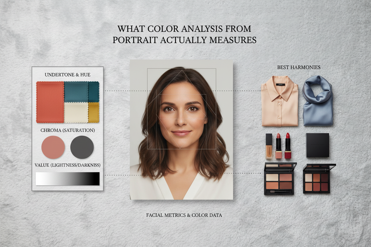 AI Personal Color Analysis From a Portrait section visual for What Color Analysis From a Portrait Actually Measures