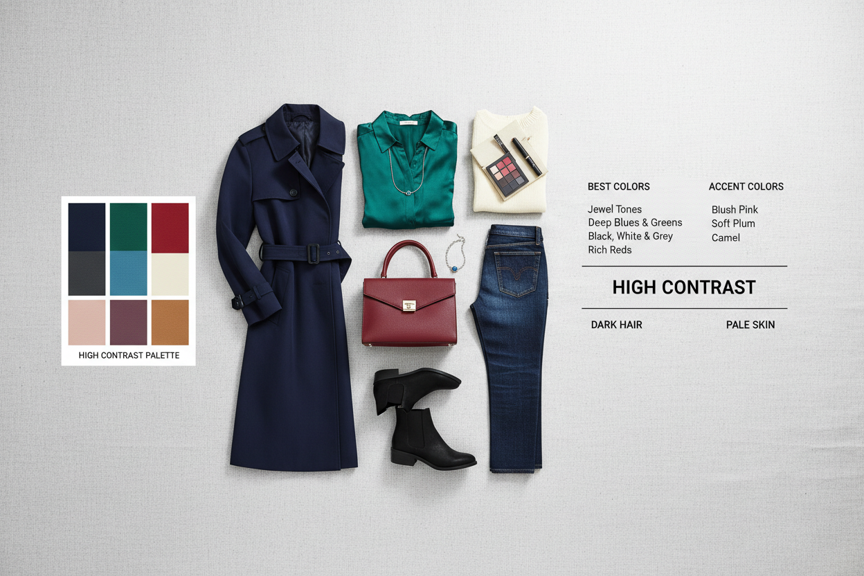 Best Clothing Colors for Brunettes With Fair Skin section visual for Building a Wardrobe Around Your Contrast: Putting the Palette Together