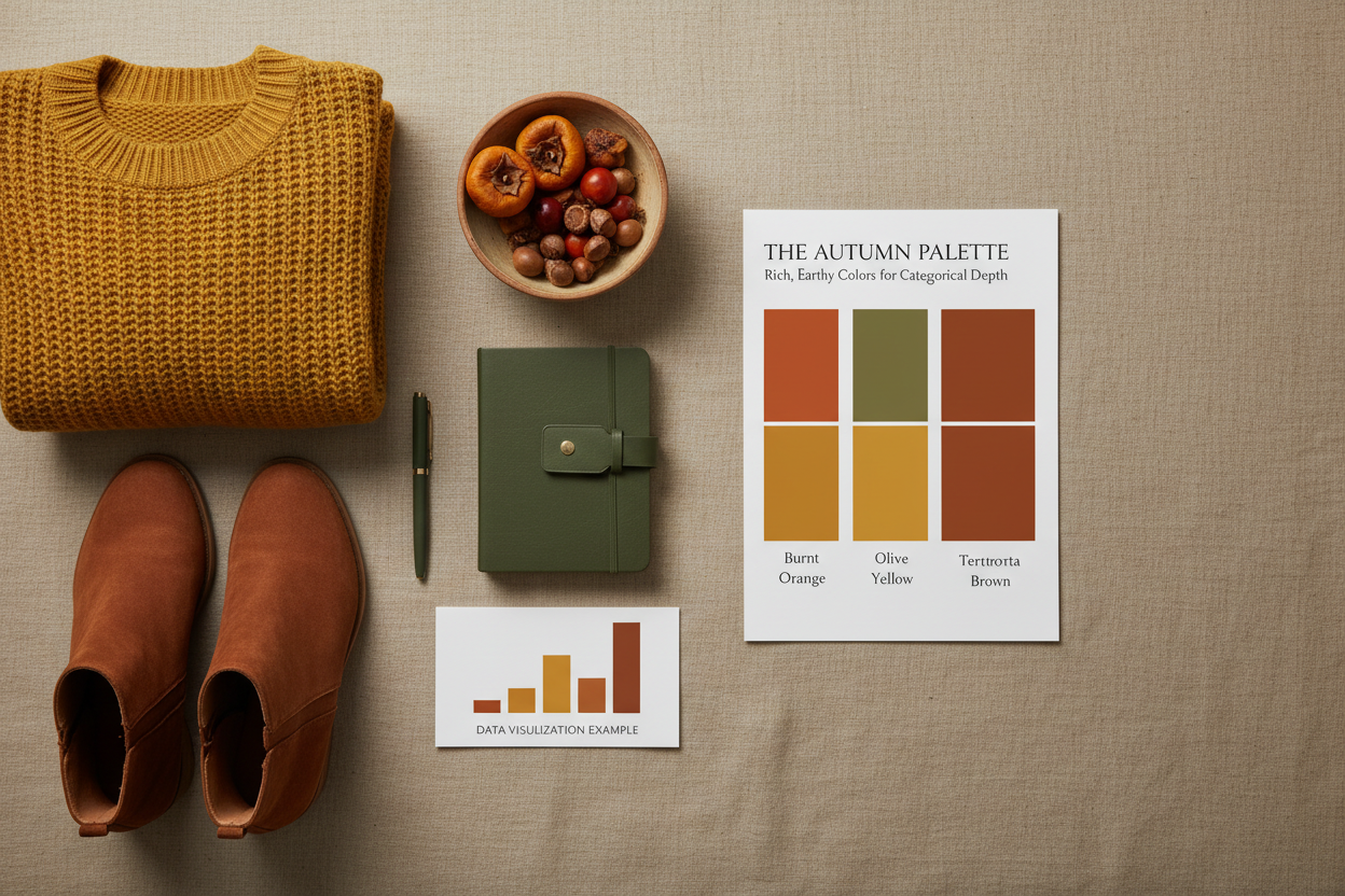 Best Color Palettes for Data Visualization section visual for The Autumn Palette: Rich, Earthy Colors for Categorical Depth