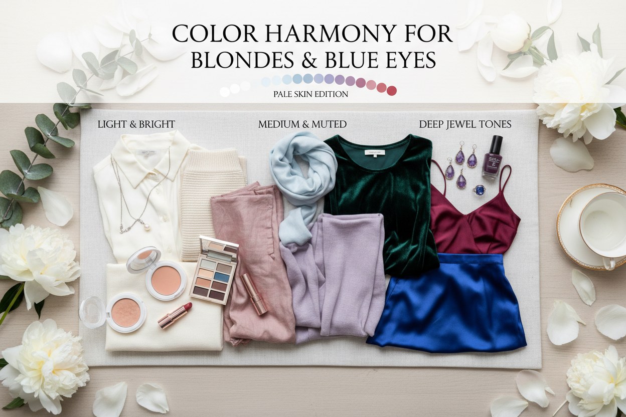 Best Colors for Blondes With Blue Eyes and Pale Skin section visual for The Best Colors to Wear: From White to Deep Jewel Tones