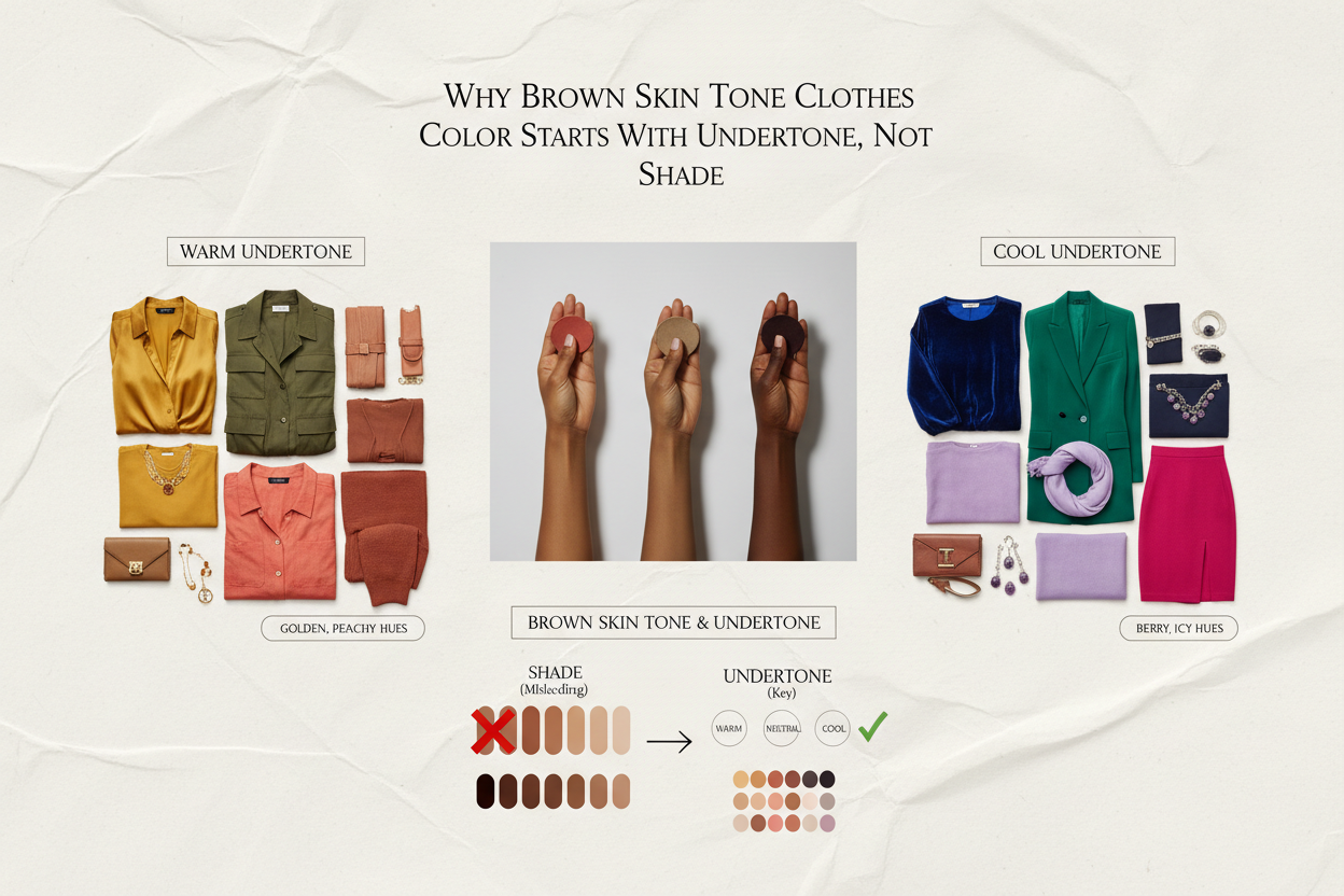 Best Colors for Brown Skin Tone section visual for Why Brown Skin Tone Clothes Color Starts With Undertone, Not Shade