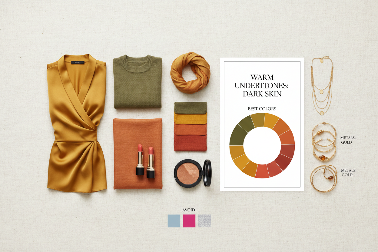 Best Colors for Dark Skin Female section visual for Best Colors for Warm Undertones in Dark Skin