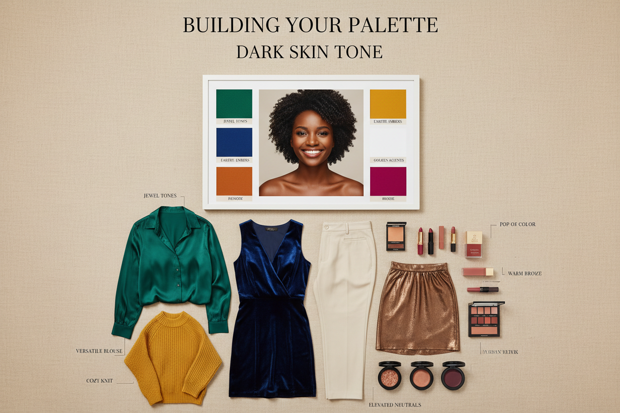 Best Colors for Dark Skin Female section visual for Building a Complete Color Palette Around Your Dark Skin Tone