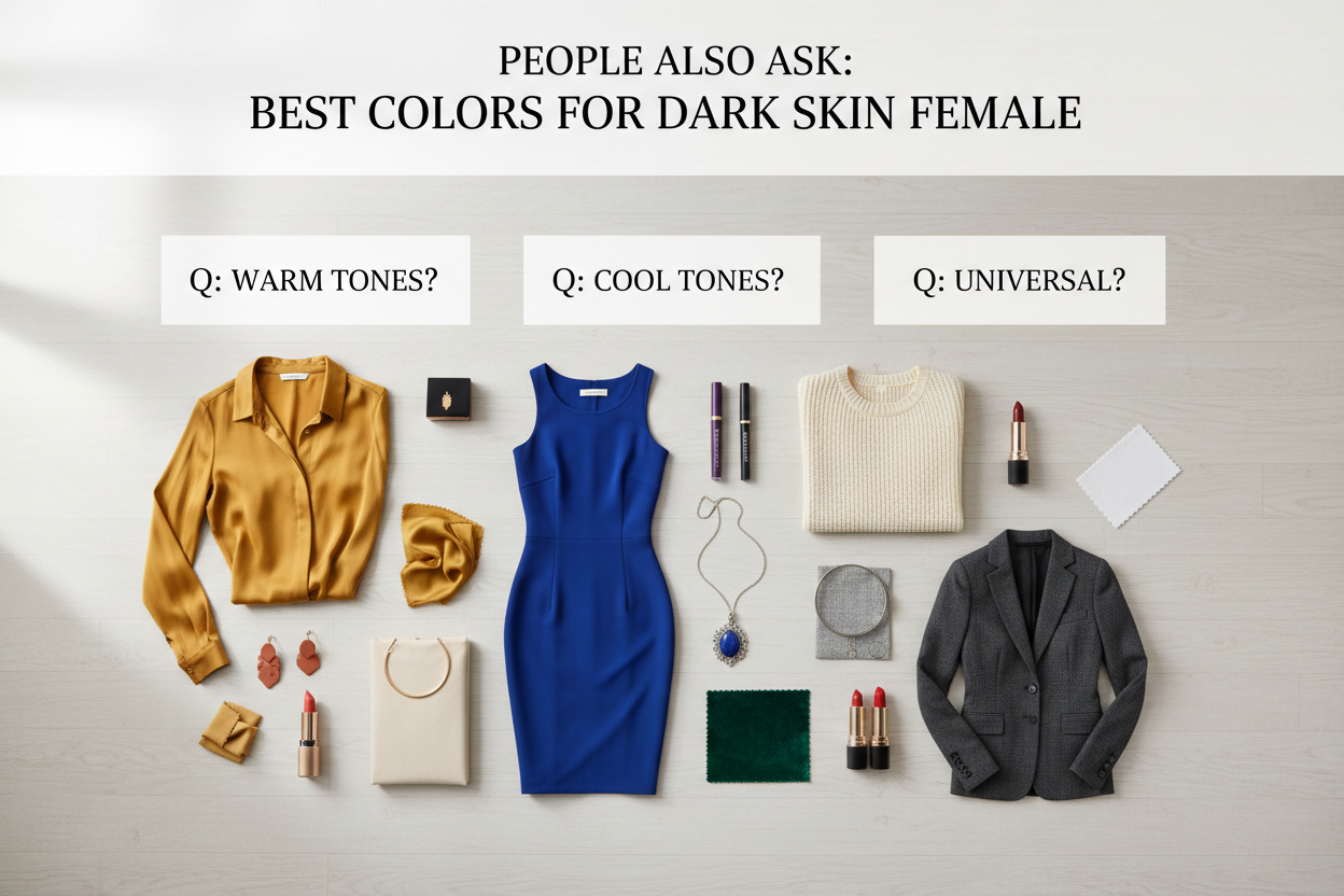 Best Colors for Dark Skin Female section visual for People Also Ask