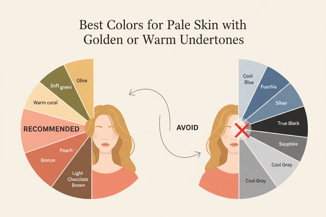 Best Colors for Pale Skin section visual for Best Colors for Pale Skin with Golden or Warm Undertones