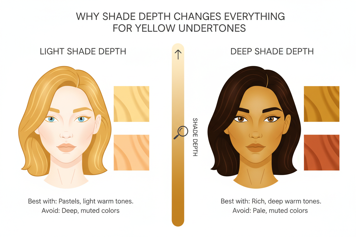 Best Colors for Yellow Undertone Skin section visual for Why Shade Depth Changes Everything for Yellow Undertones