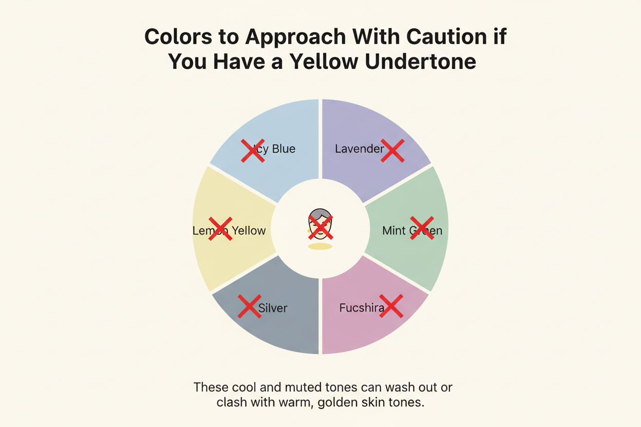 Best Colors for Yellow Undertone Skin section visual for Colors to Approach With Caution if You Have a Yellow Undertone