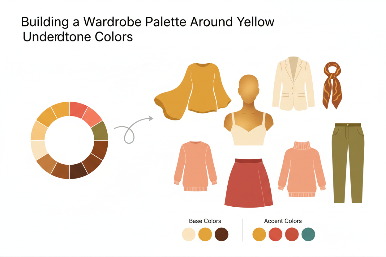 Best Colors for Yellow Undertone Skin section visual for Building a Wardrobe Palette Around Yellow Undertone Colors