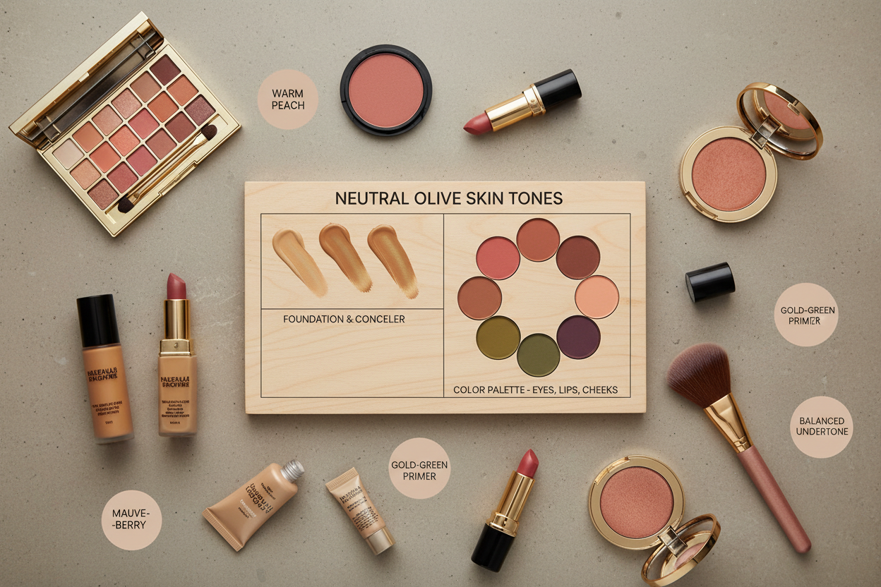 Best Colors for Neutral Olive Skin section visual for Applying Color Knowledge to Makeup and Foundation