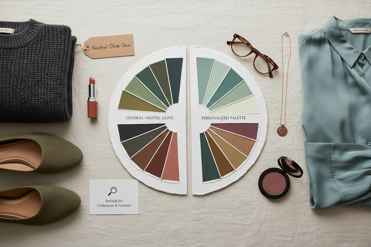 Best Colors for Neutral Olive Skin section visual for How a Personalized Color Analysis Refines These Recommendations