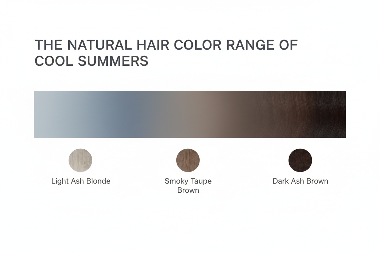 Best Hair Colors for Cool Summer Palette section visual for The Natural Hair Color Range of Cool Summers