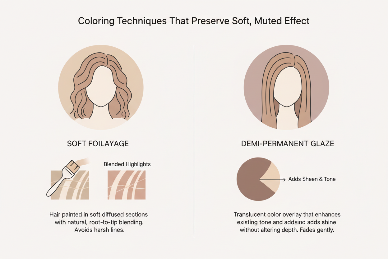 Best Hair Colors for Cool Summer Palette section visual for Coloring Techniques That Preserve the Soft, Muted Effect