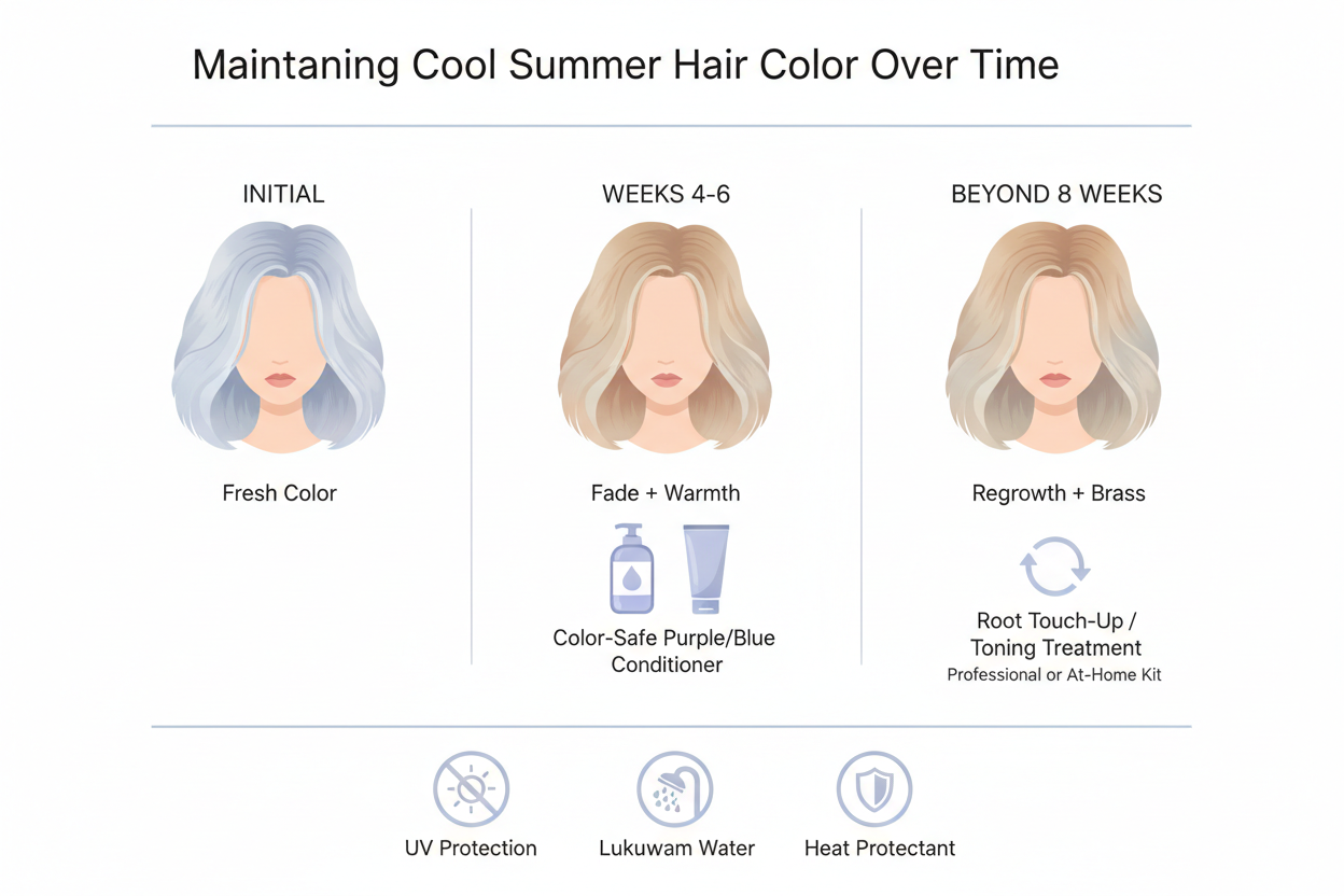 Best Hair Colors for Cool Summer Palette section visual for Maintaining Cool Summer Hair Color Over Time