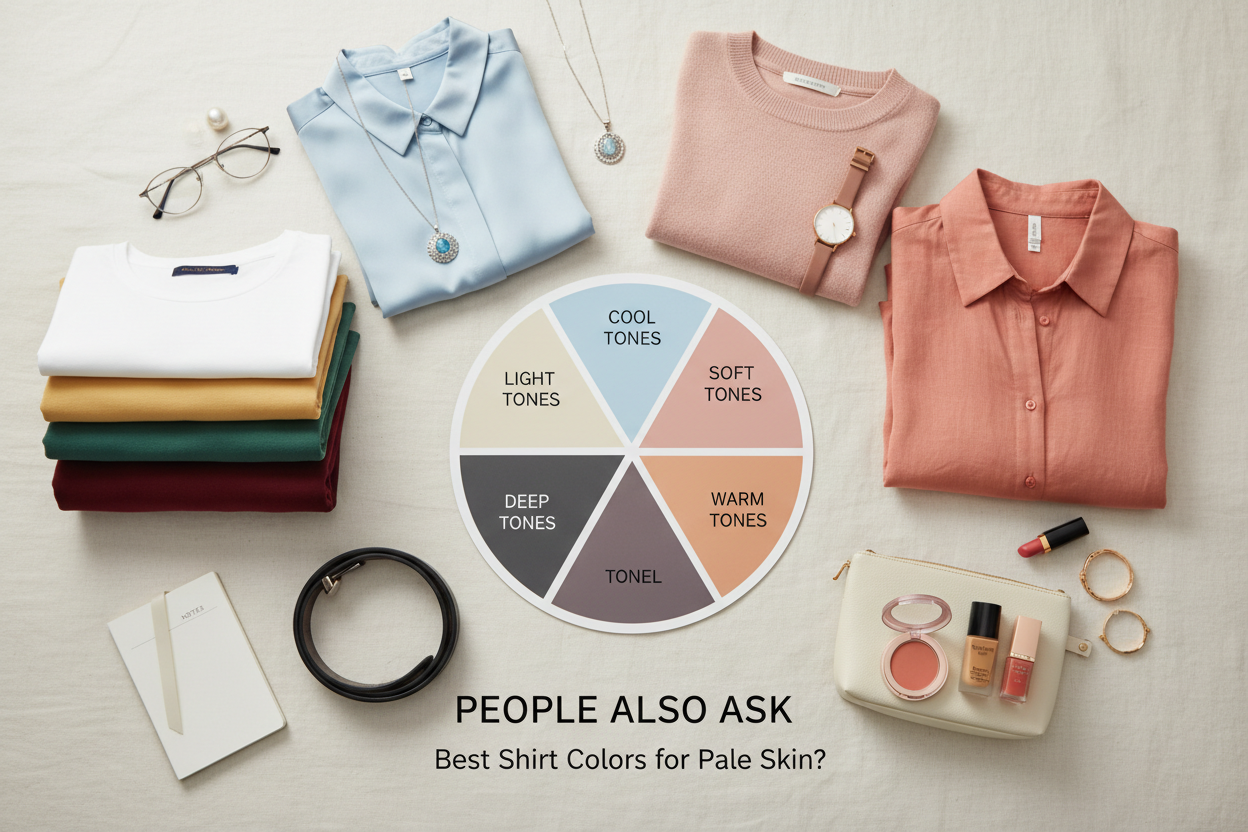 Best Shirt Colors for Pale Skin section visual for People Also Ask