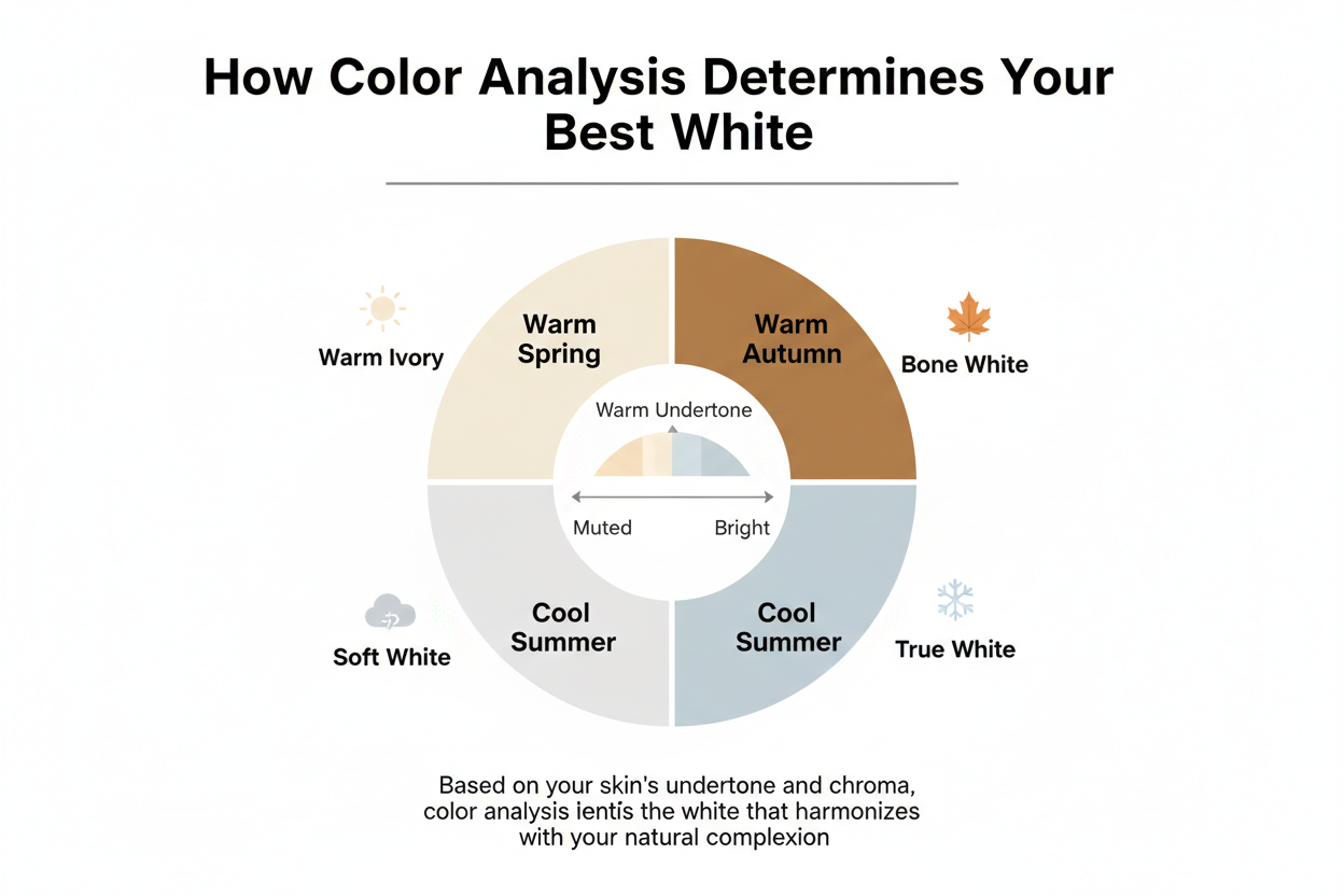 Best White Shades for Each Color Season section visual for How Color Analysis Determines Your Best White