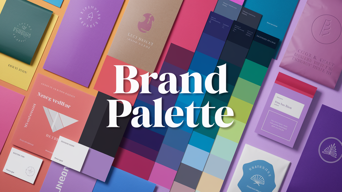 Brand color palette overview showing different color combinations and usage examples