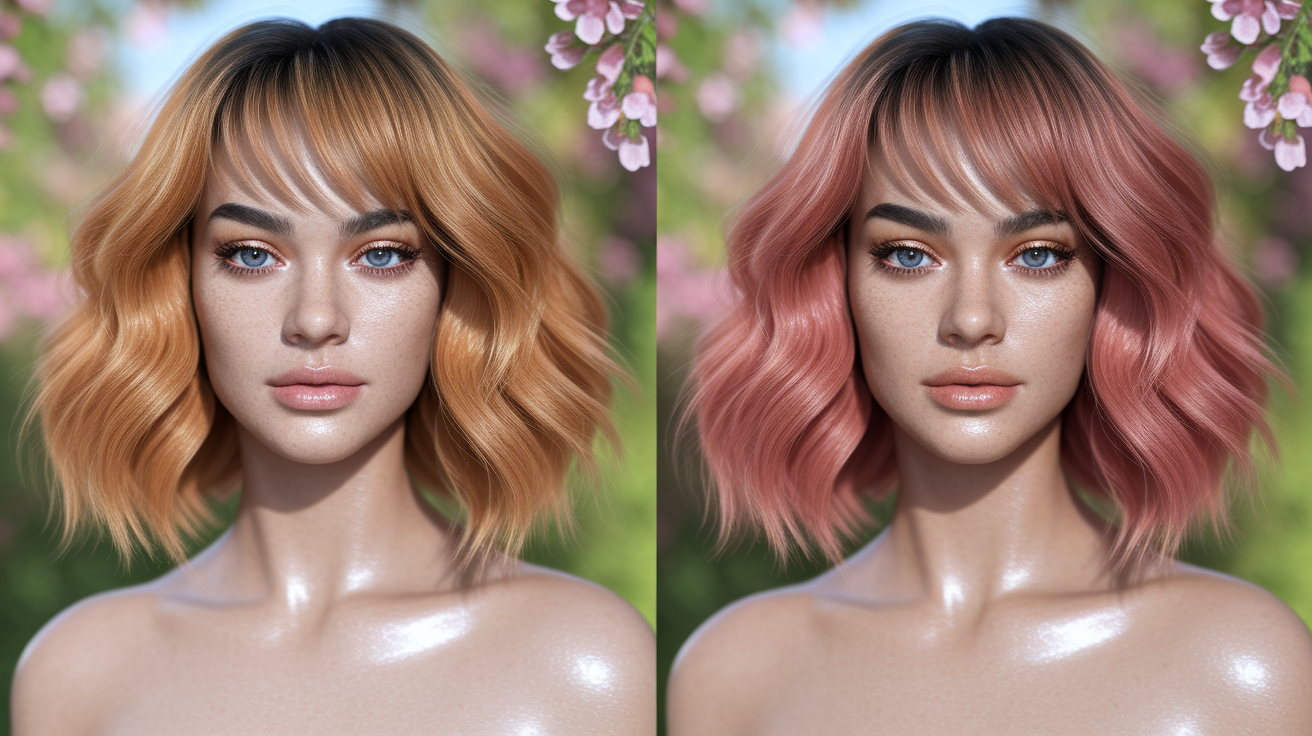 The essence of Bright Spring hair color featuring warm, vibrant tones that enhance natural beauty