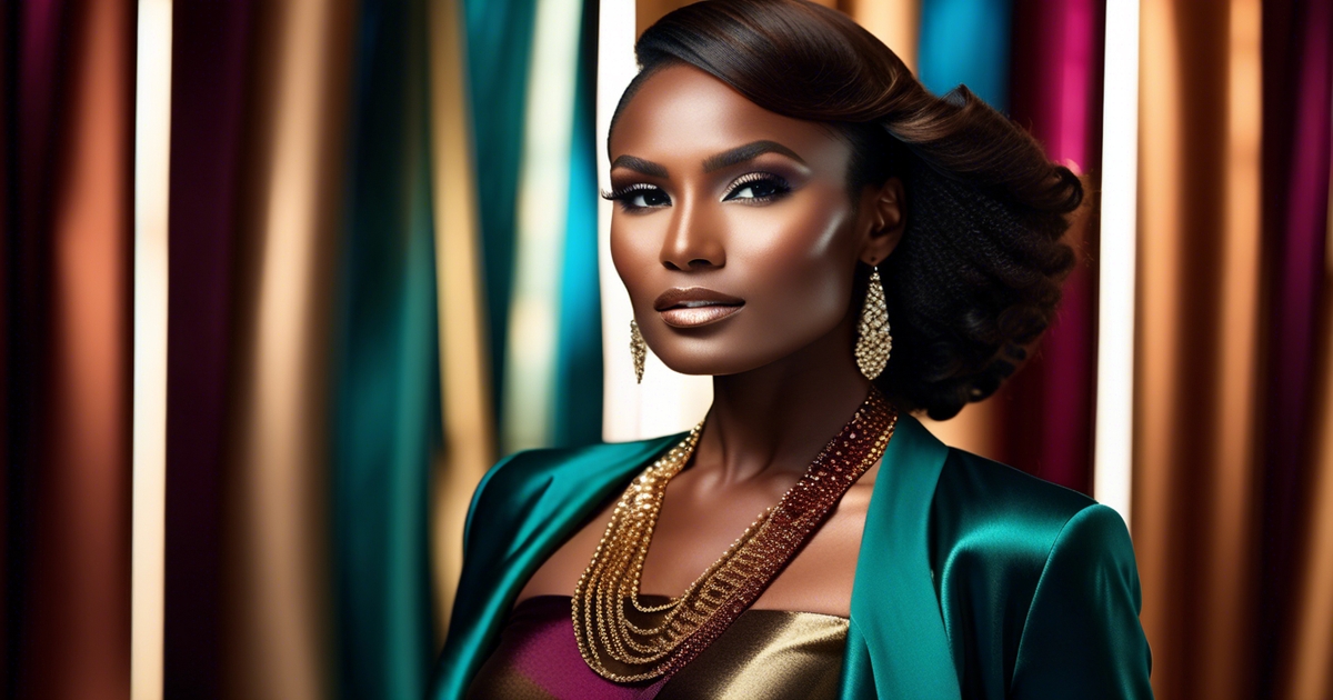 Stylish woman with brown skin demonstrating the best clothing colors for her skin tone