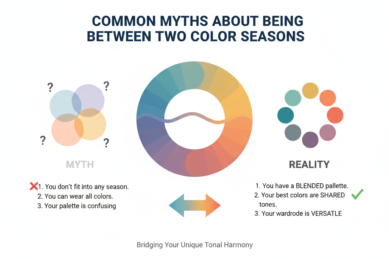 Can You Be Between Two Color Seasons section visual for Common Myths About Being Between Two Color Seasons