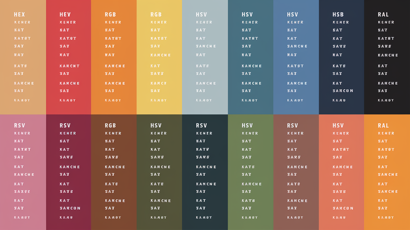 Guide for creating clear color code palettes with specific hex and RGB values