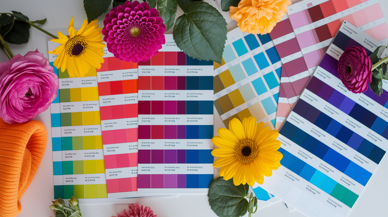 Clear color palette overview showing pure, bright hues with high saturation