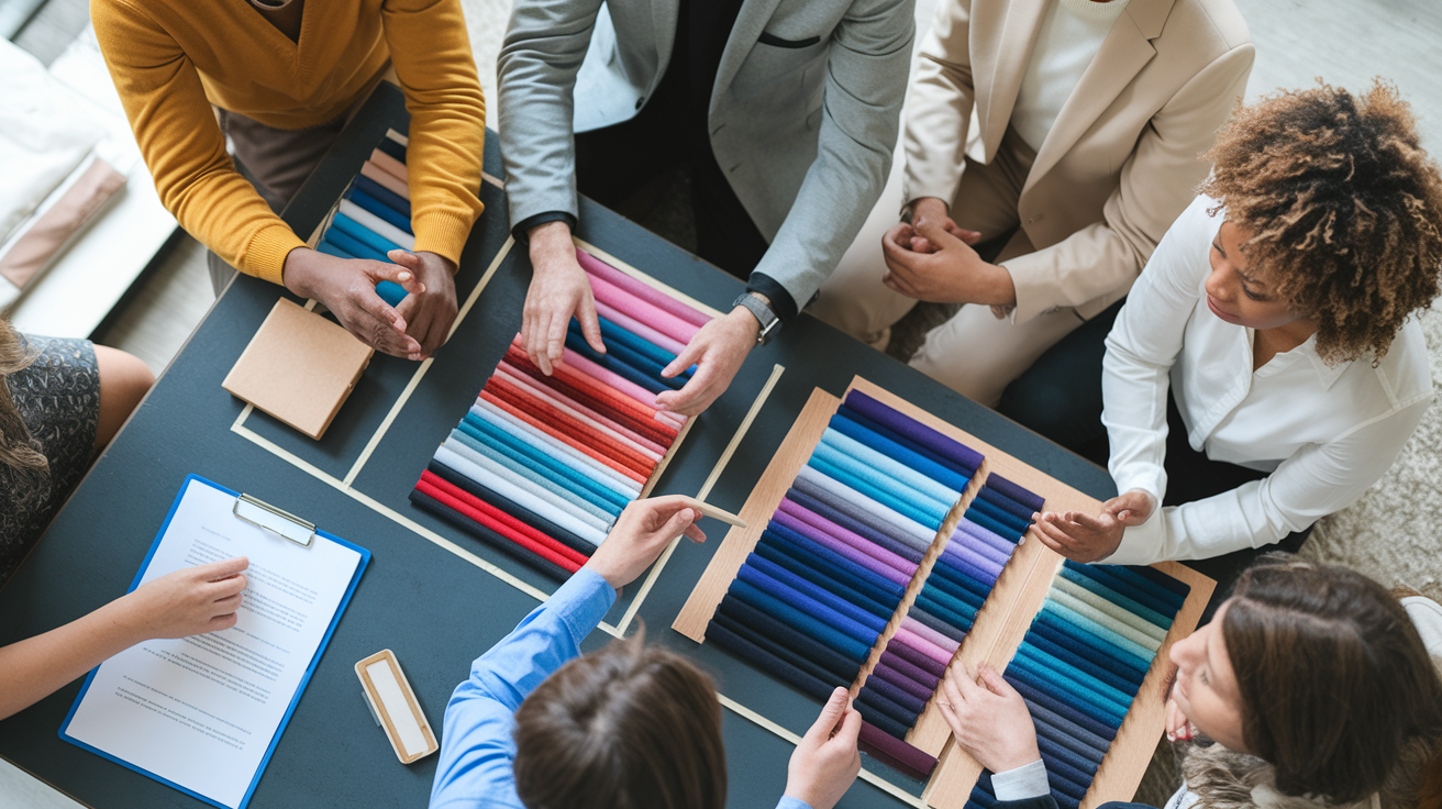 Color analysis session showing draping process and client evaluation