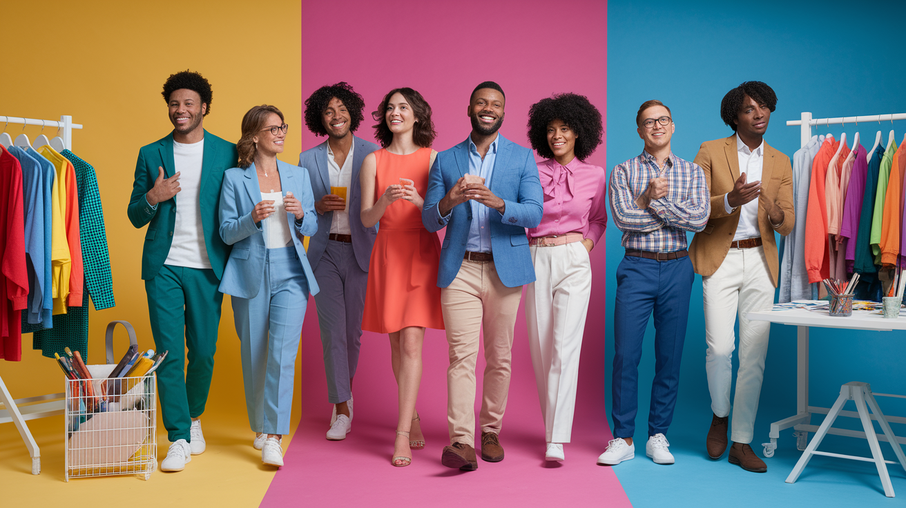 Professional business setting showing confident person in perfectly coordinated colors from their personal palette