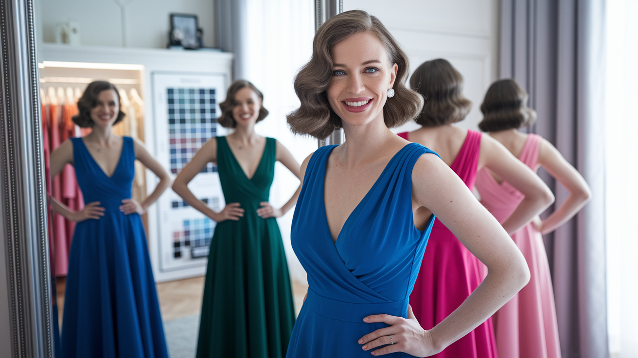Interactive color dress test quiz interface for personalized color recommendations