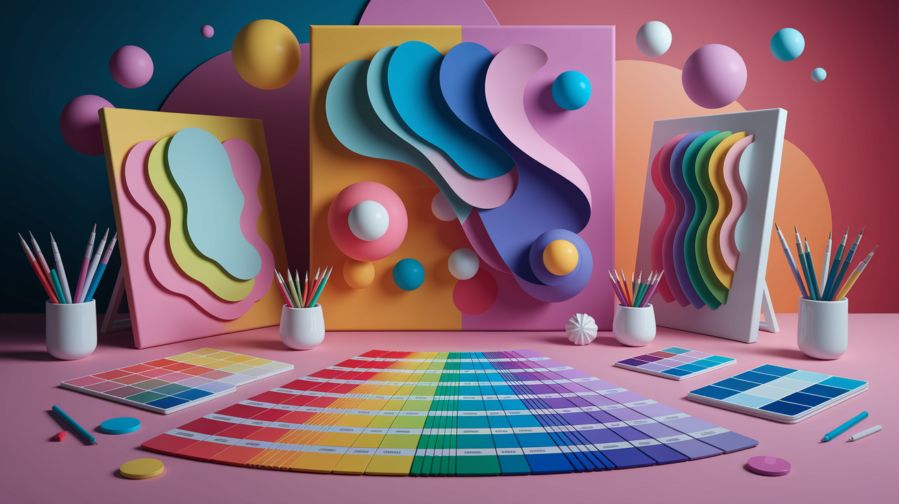 Demonstration of color harmony principles and their impact on visual design