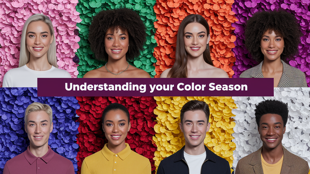 Color analysis guide showing different seasonal color palettes and undertone identification