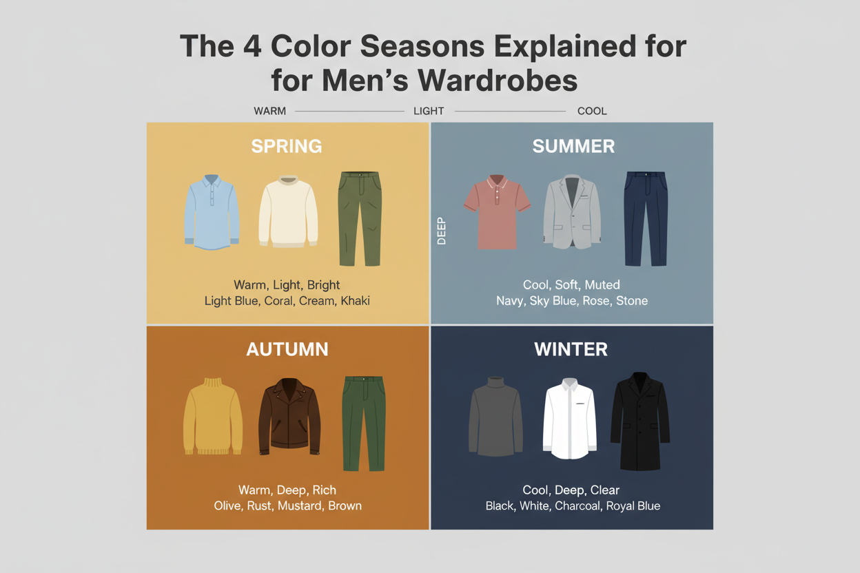Color Season Quiz for Men section visual for The 4 Color Seasons Explained for Men's Wardrobes