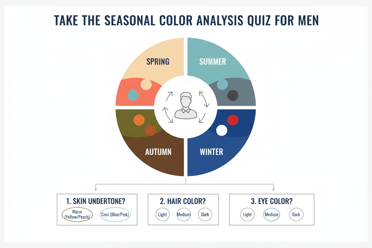 Color Season Quiz for Men section visual for Take the Seasonal Color Analysis Quiz for Men