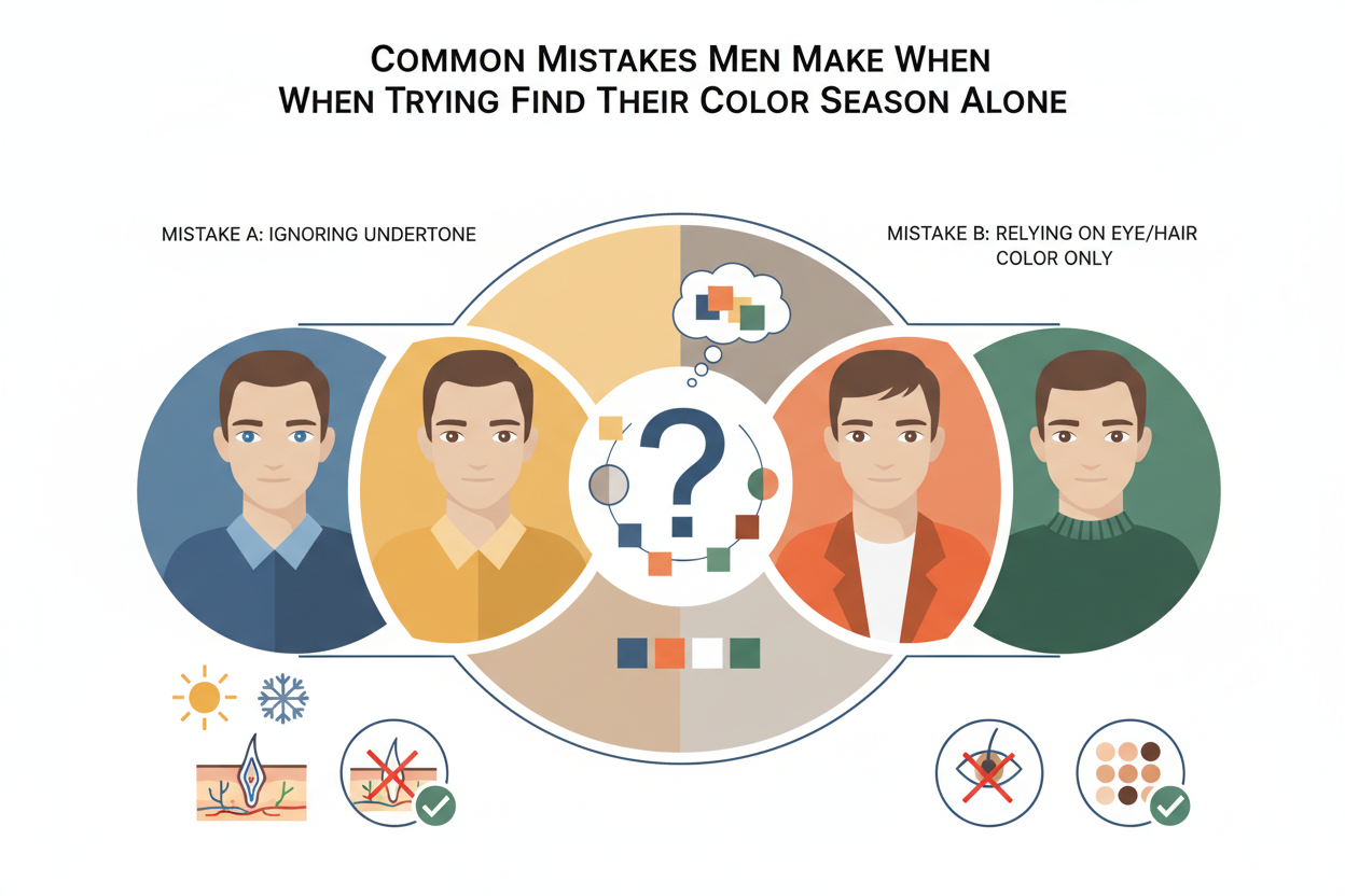 Color Season Quiz for Men section visual for Common Mistakes Men Make When Trying to Find Their Color Season Alone