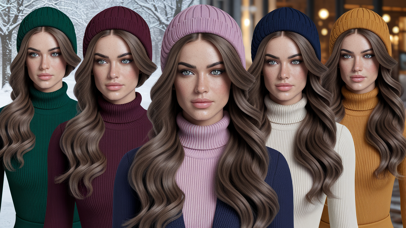 Winter fashion and makeup tips that complement brown hair colors