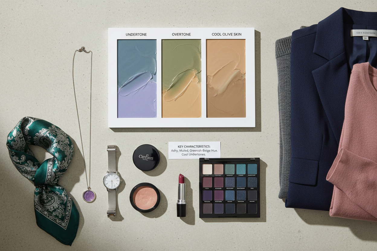 Cool Olive Skin Tone Colors section visual for What Is a Cool Olive Skin Tone?