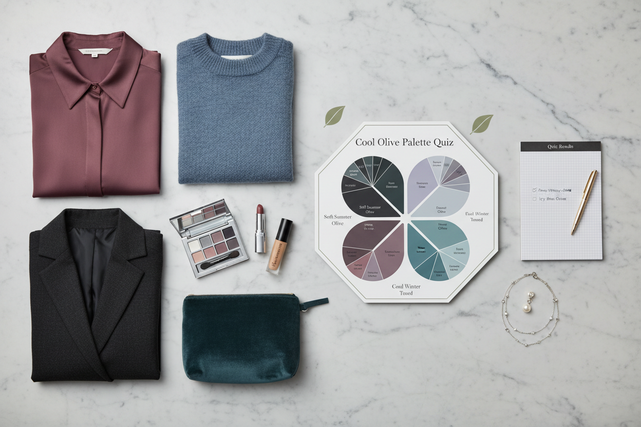 Cool Olive Skin Tone Colors section visual for Find Your Exact Cool Olive Palette With a Personalized Quiz