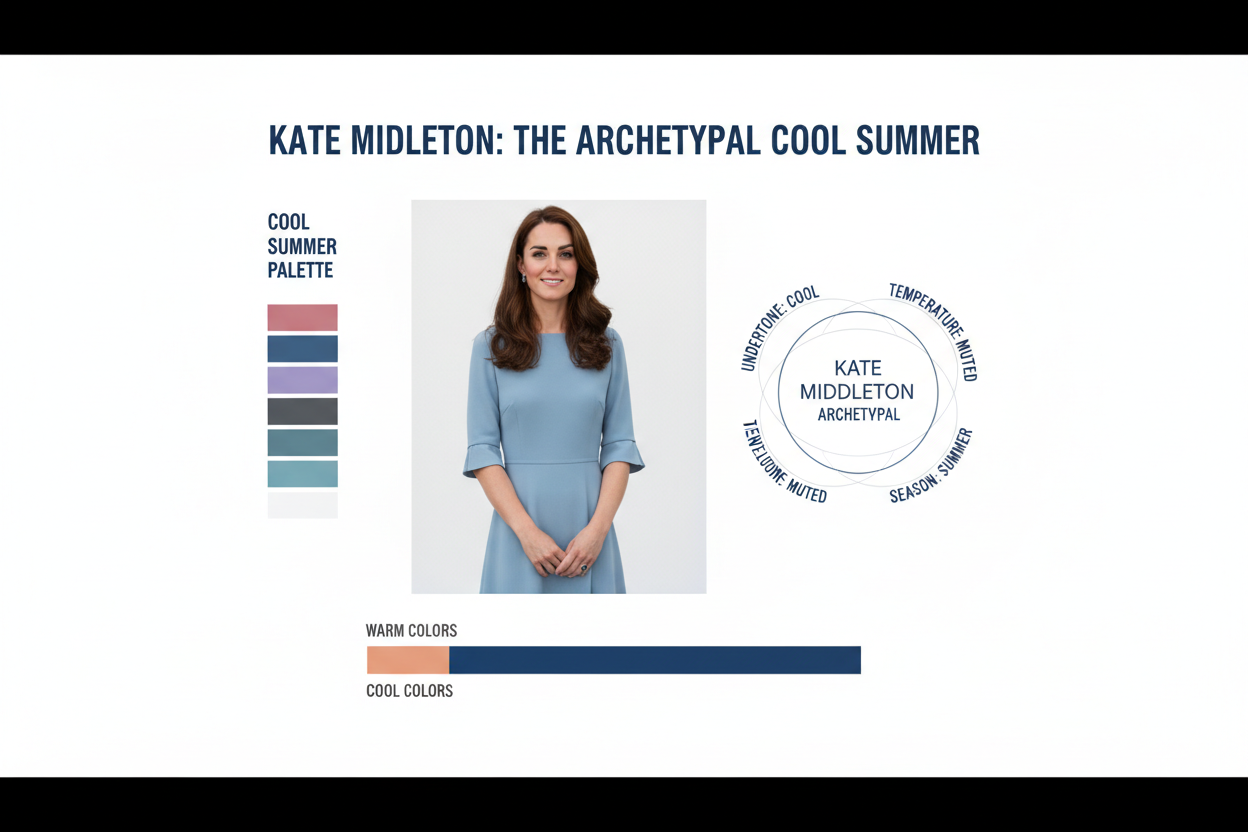 Cool Summer Celebrities and Why section visual for Kate Middleton: The Archetypal Cool Summer