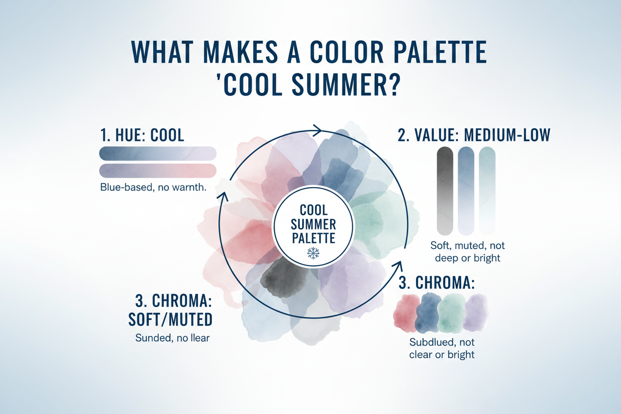 Cool Summer Color Palette Guide section visual for What Makes a Color Palette 'Cool Summer'?