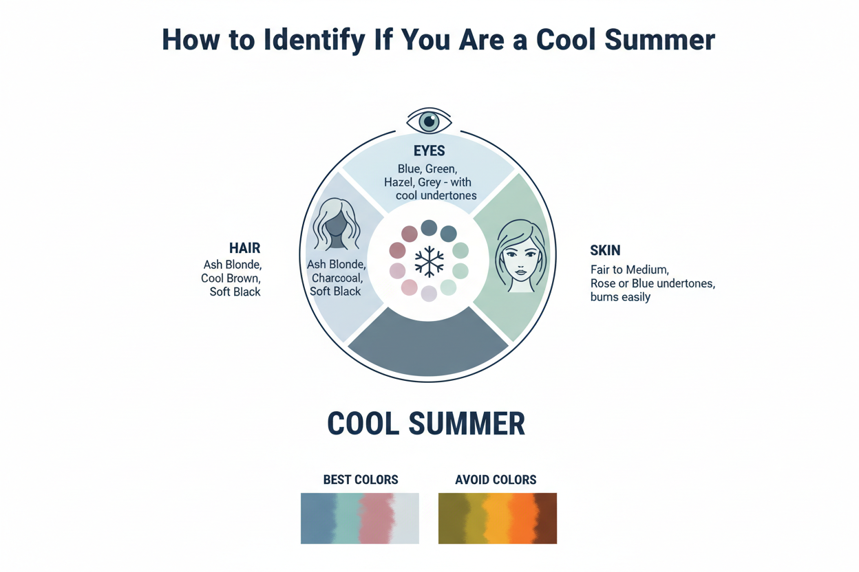 Cool Summer Color Palette Guide section visual for How to Identify If You Are a Cool Summer