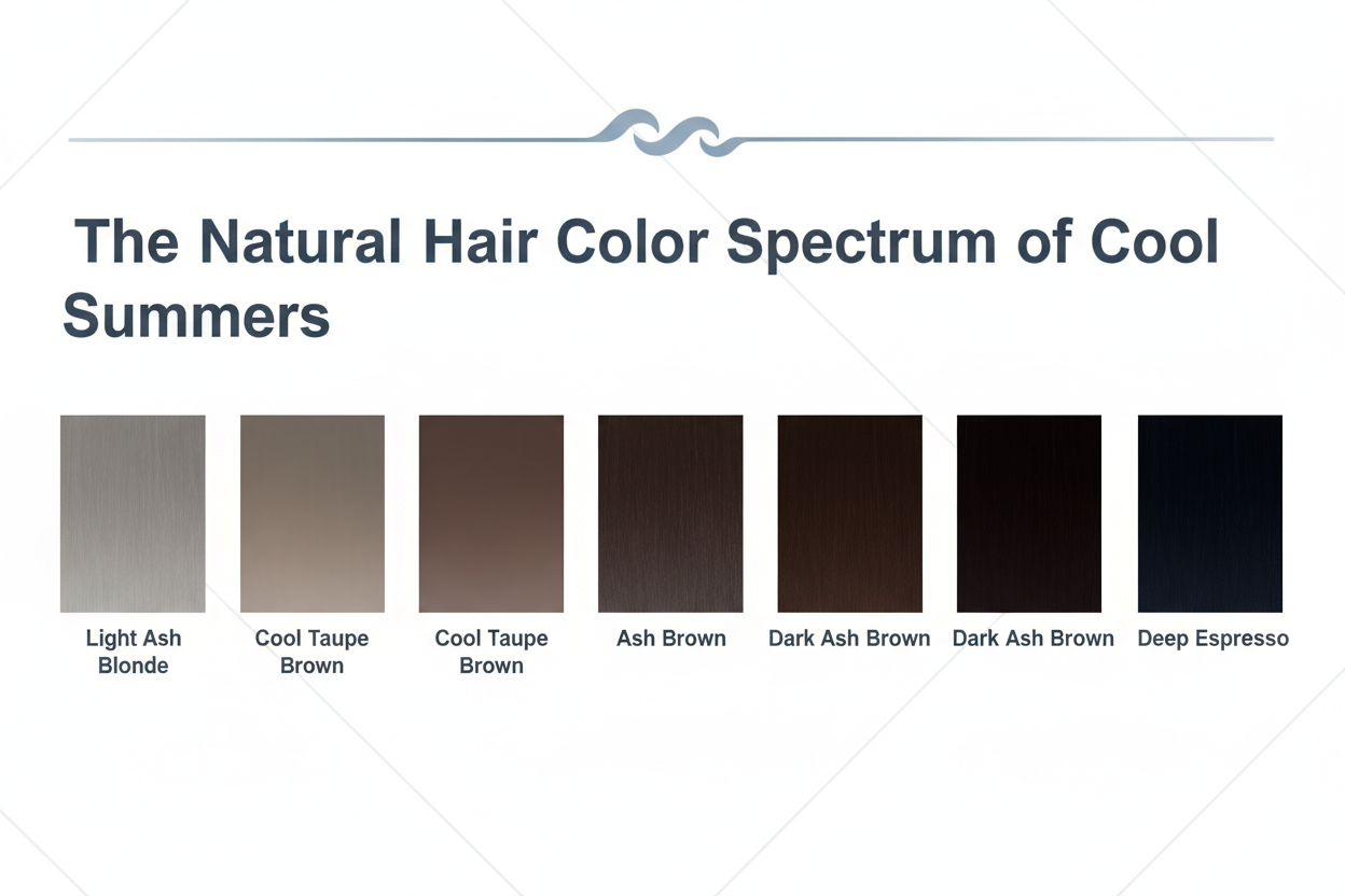 Cool Summer Hair Colors and Highlights section visual for The Natural Hair Color Spectrum of Cool Summers