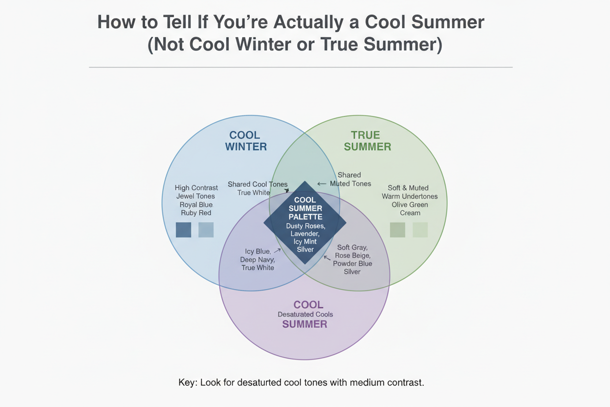 Cool Summer Hair Colors and Highlights section visual for How to Tell If You're Actually a Cool Summer (Not Cool Winter or True Summer)