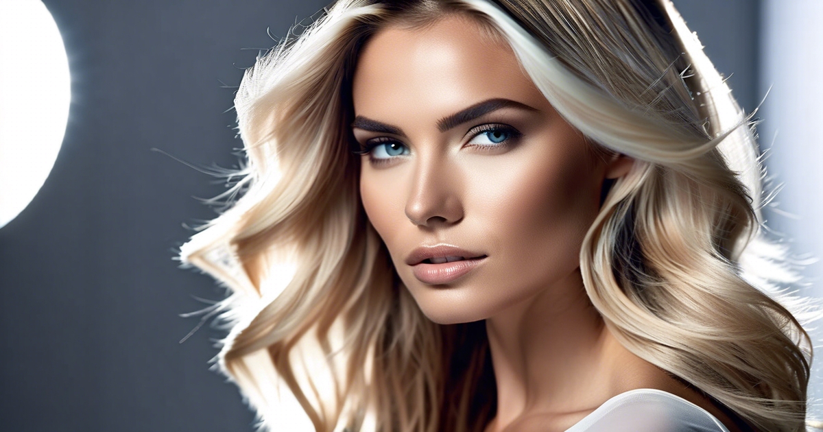 Realistic woman with cool tones demonstrating modern hair coloring techniques