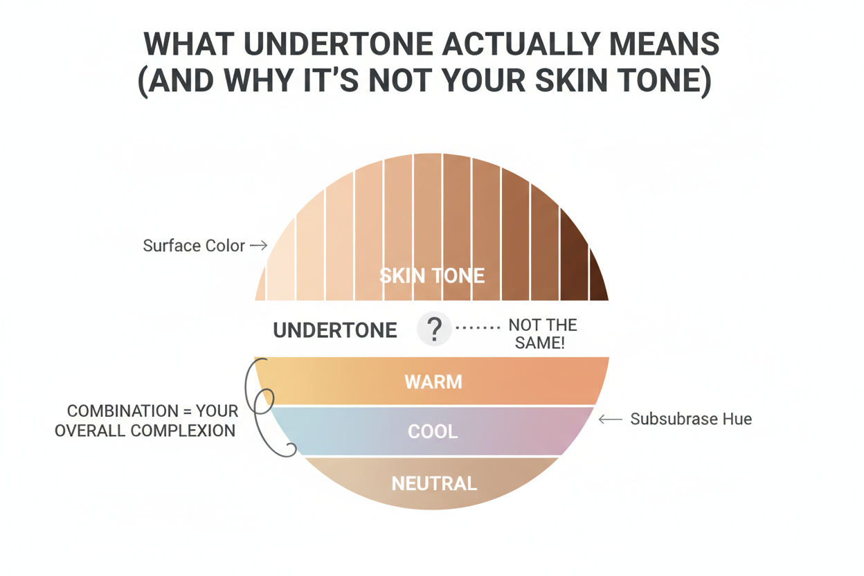 Cool vs Warm Undertone Test section visual for What Undertone Actually Means (And Why It's Not Your Skin Tone)